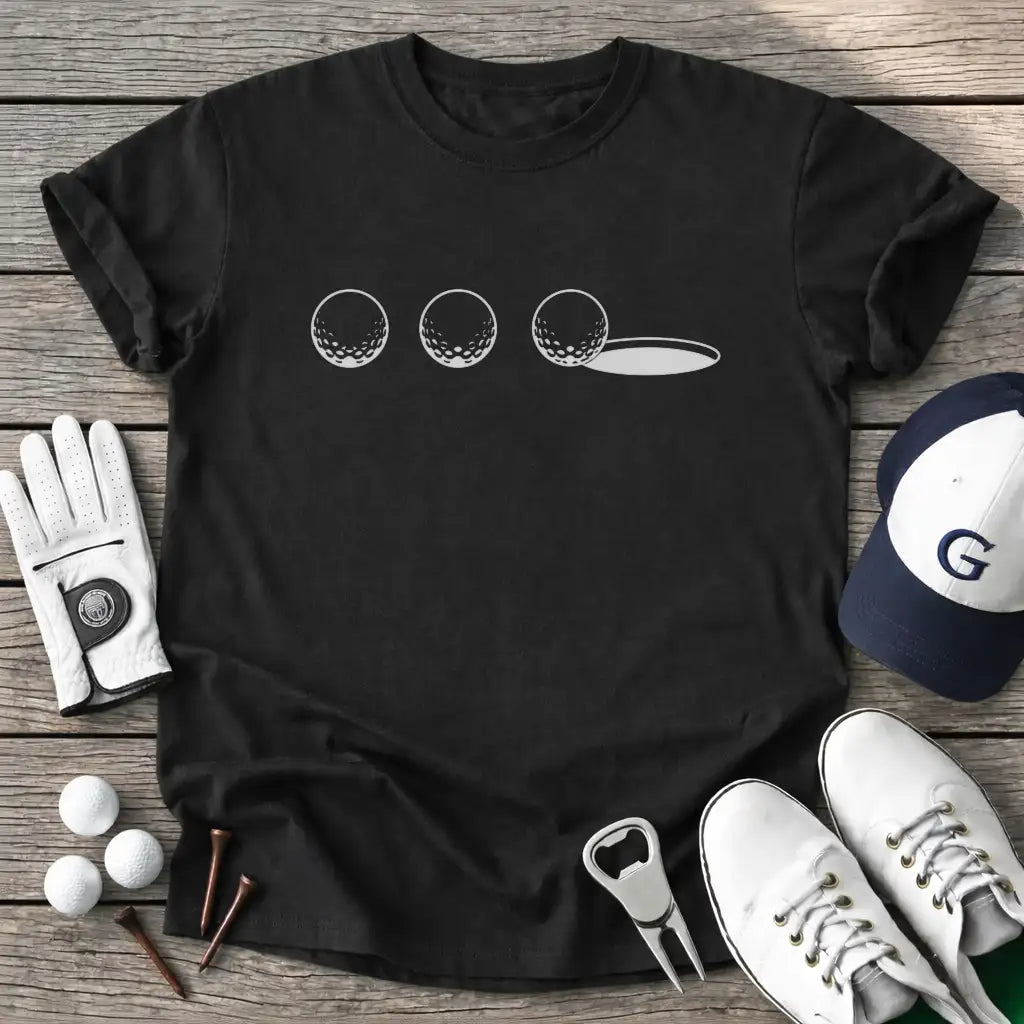 Threeputt Queue T-Shirt in Black