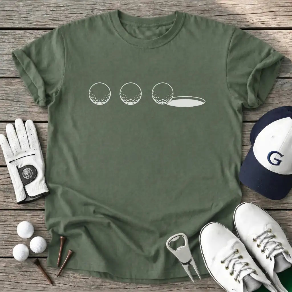 Threeputt Queue T-Shirt in Military Green