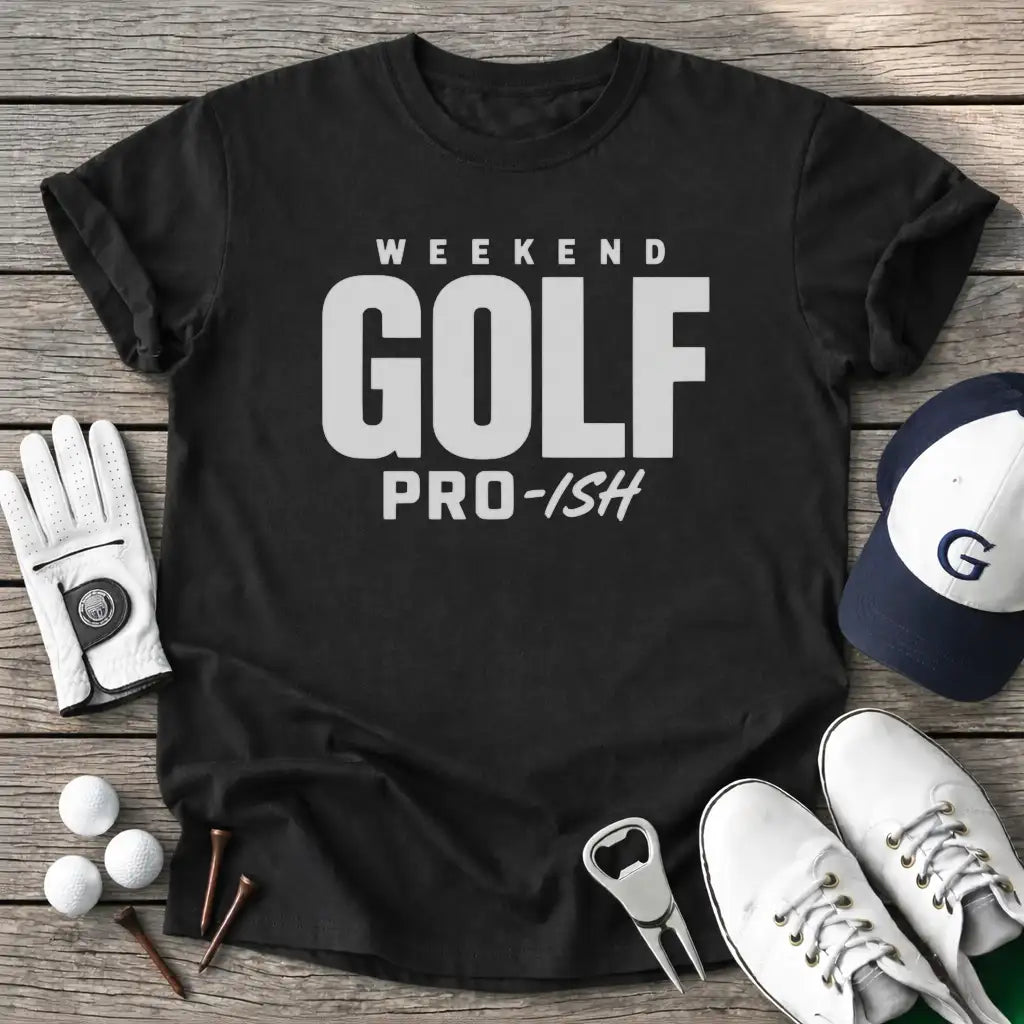 Weekend Golf Proish T-Shirt in Black