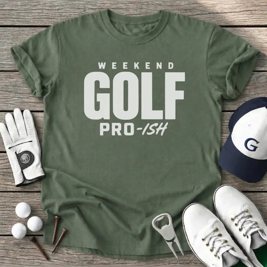 Weekend Golf Proish T-Shirt in Military Green