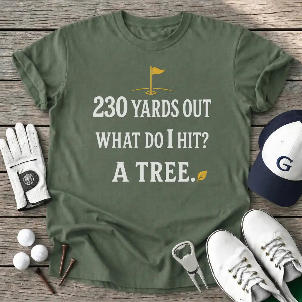 Yards Out What Hit T-Shirt in Military Green