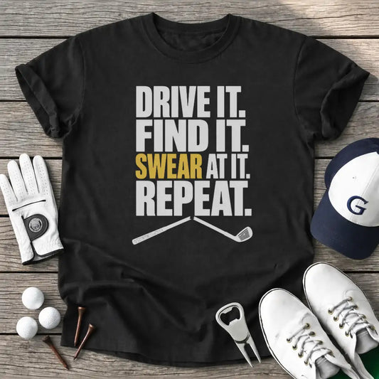 Drive Find Swear T-Shirt in Black