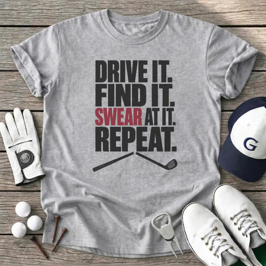 Drive Find Swear T-Shirt in Sport Grey