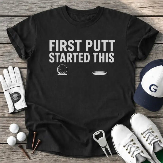 First Putt Started T-Shirt in Black