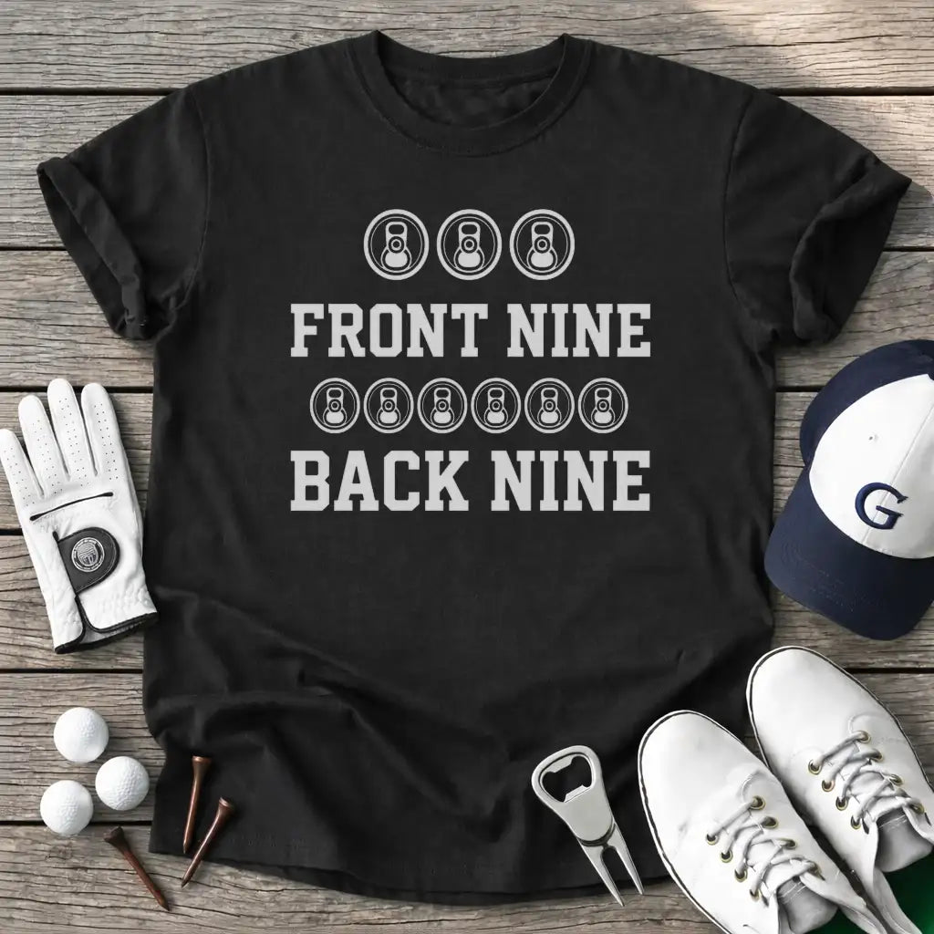 Front Nine Back Nine T-Shirt in Black