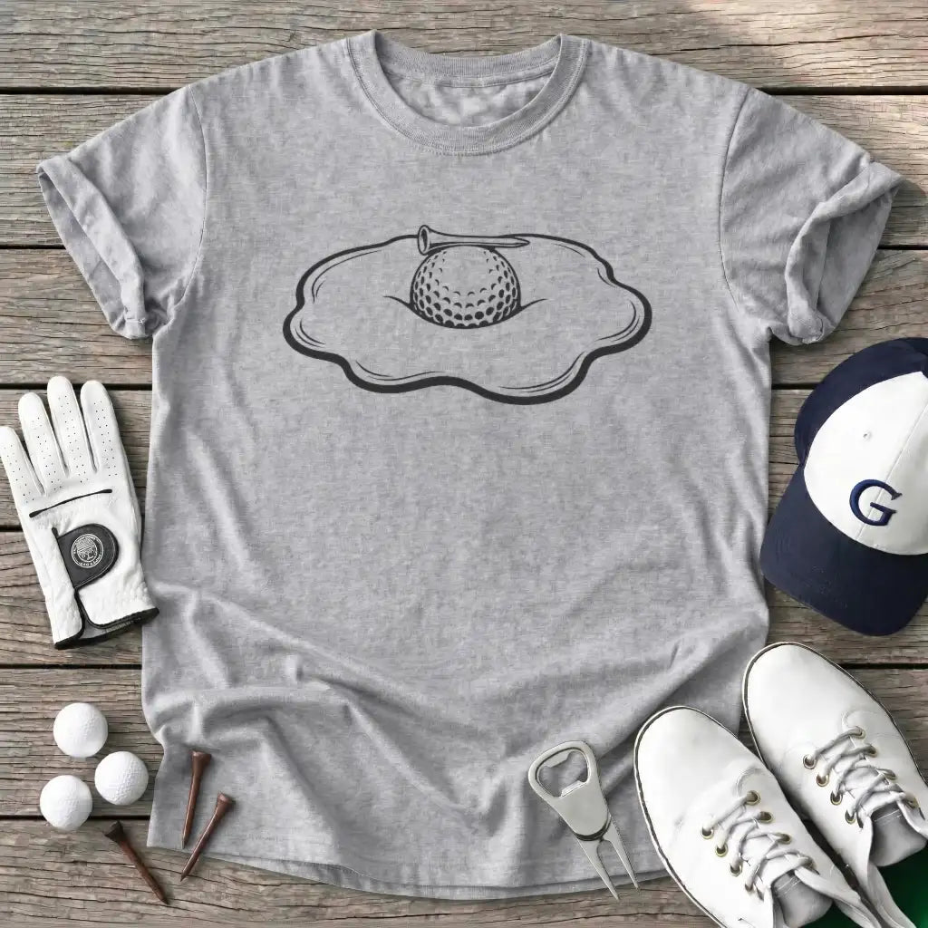 Golf Ball Fried Egg T-Shirt in Sport Grey
