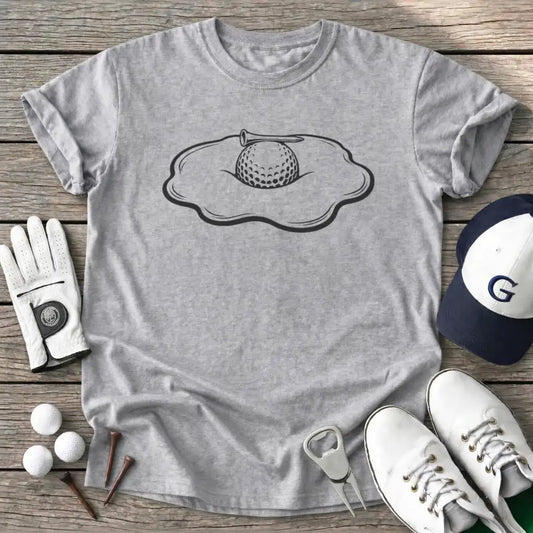 Golf Ball Fried Egg T-Shirt in Sport Grey