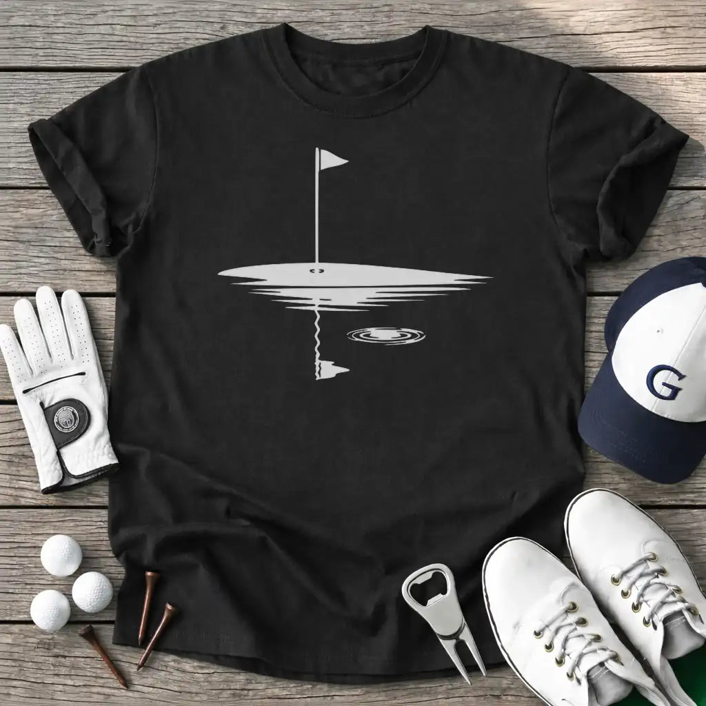 Golf Flag Water T-Shirt in Black