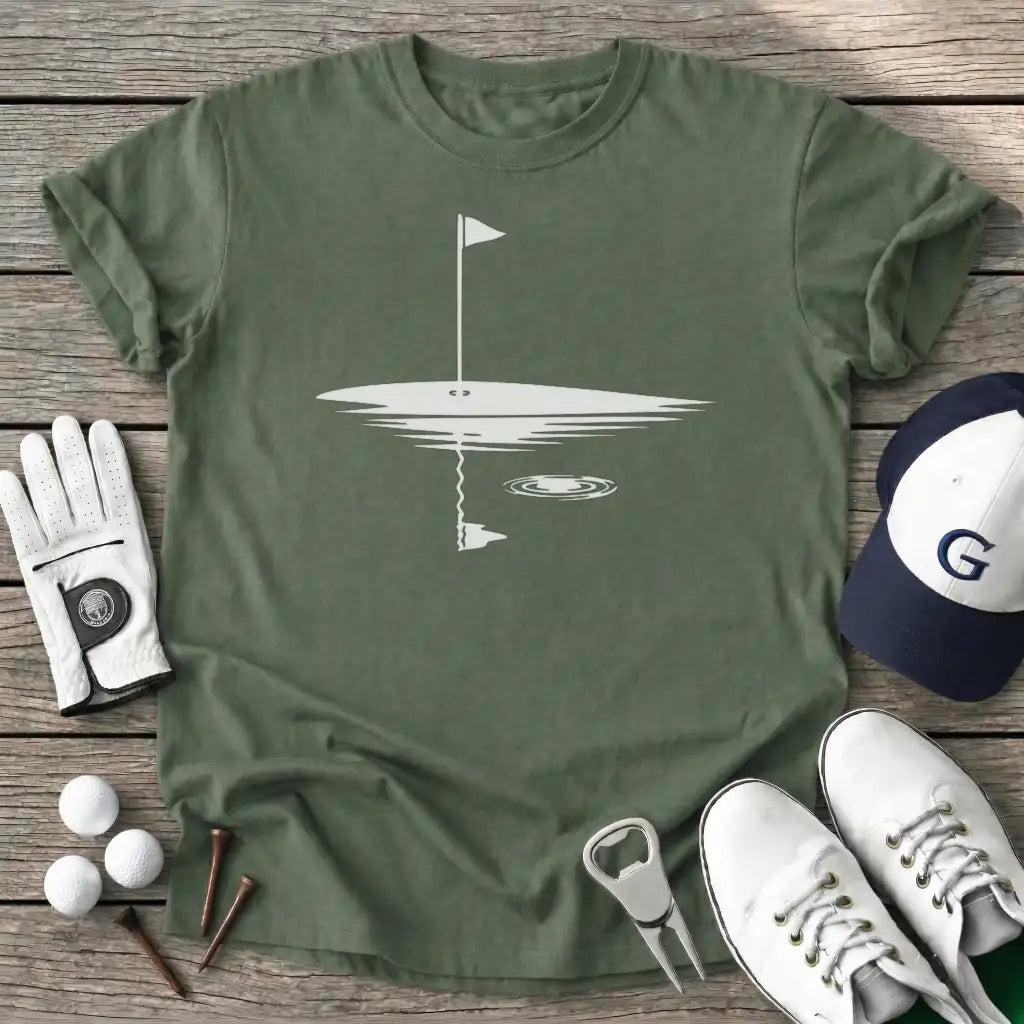 Golf Flag Water T-Shirt in Military Green