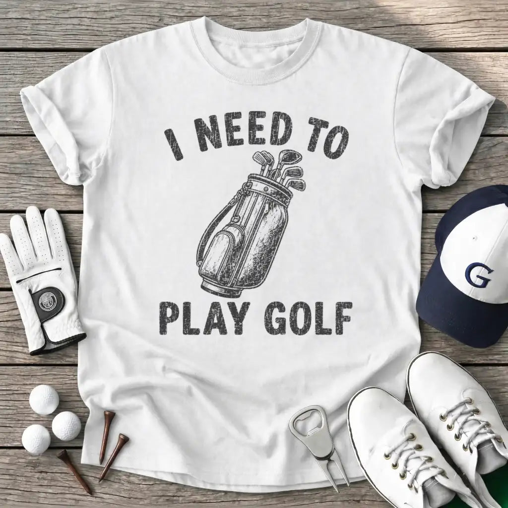 Need Play Golf T-Shirt in White