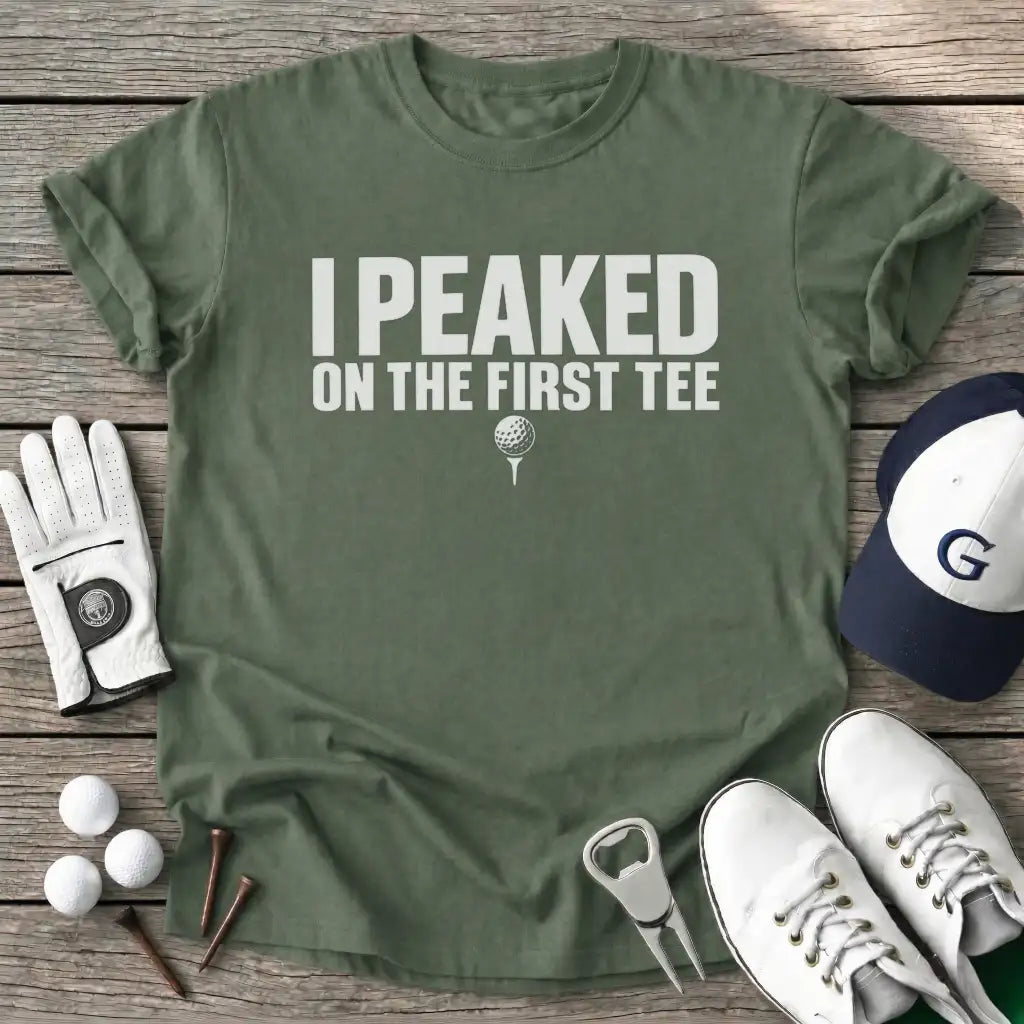 Peaked The First Tee T-Shirt in Military Green
