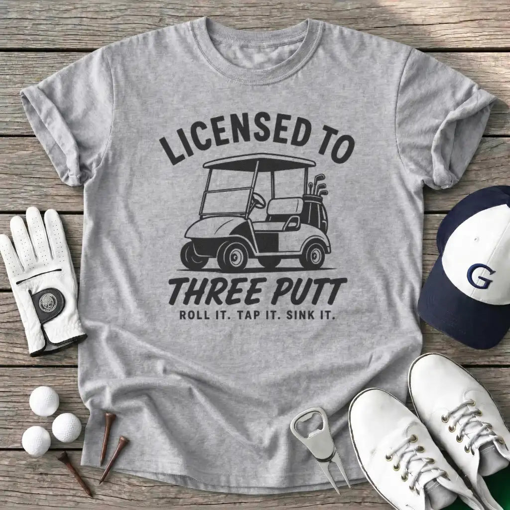 Licensed Three Putt T-Shirt in Sport Grey
