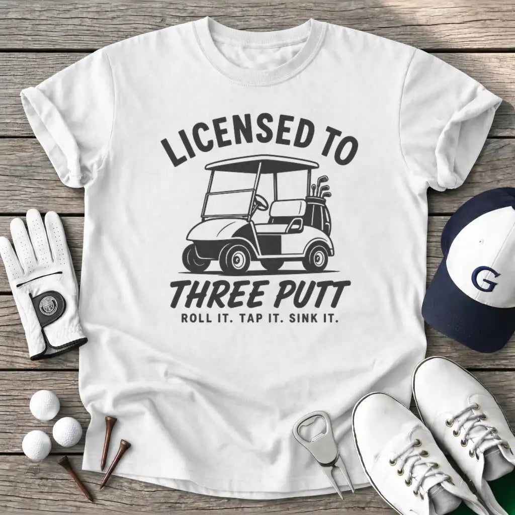 Licensed Three Putt T-Shirt in White