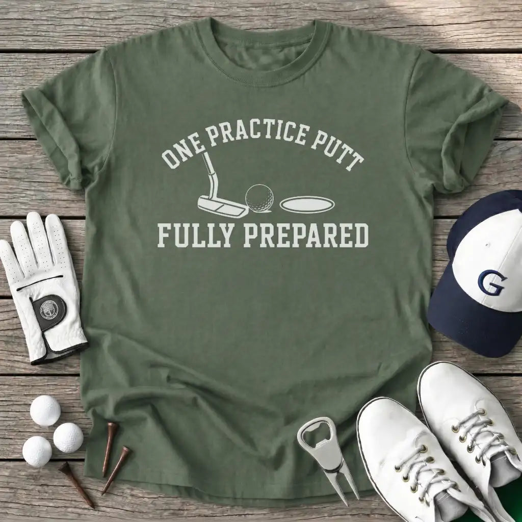 One Practice Putt T-Shirt in Military Green