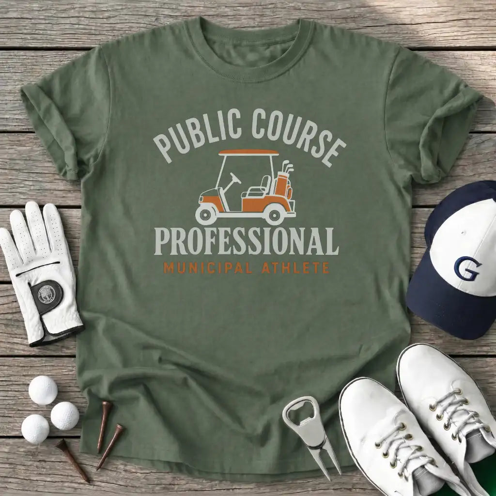 Public Course T-Shirt in Military Green