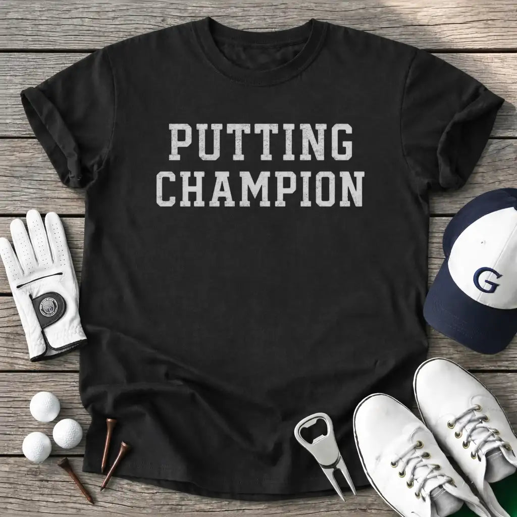 Putting Champion T-Shirt in Black