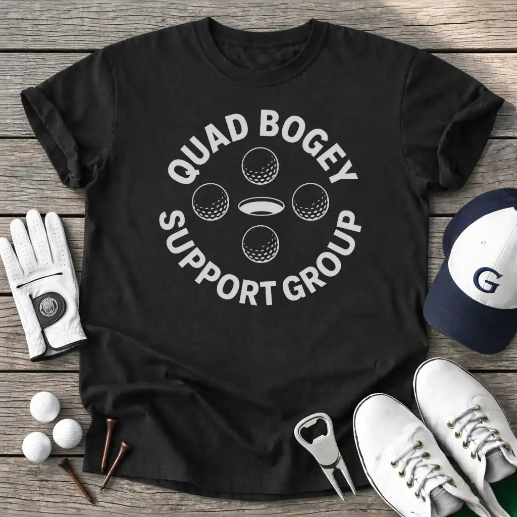 Quad Bogey Support T-Shirt in Black