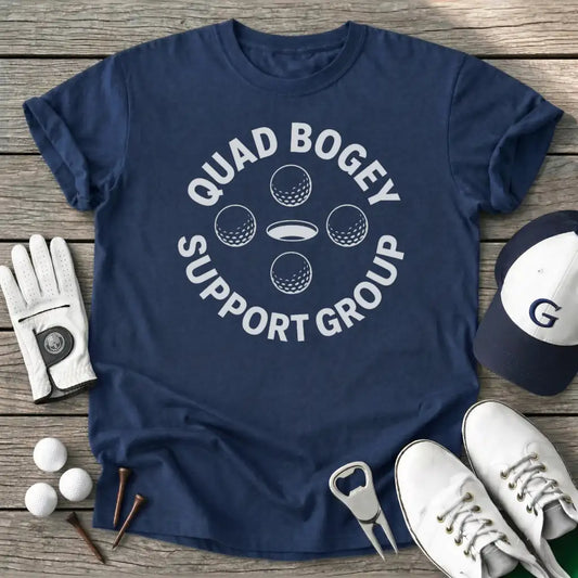 Quad Bogey Support T-Shirt in Navy