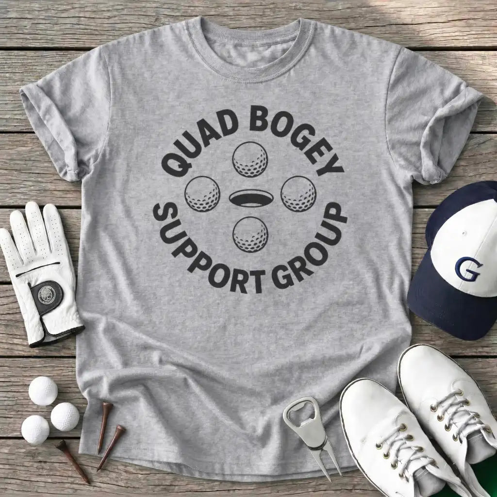 Quad Bogey Support T-Shirt in Sport Grey