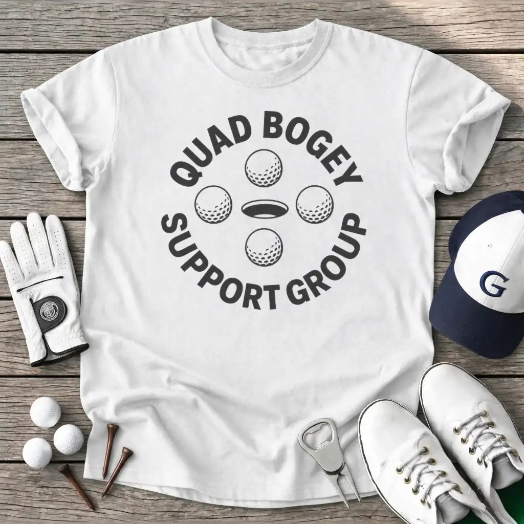 Quad Bogey Support T-Shirt in White