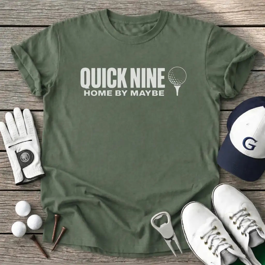 Quick Nine Home T-Shirt in Military Green