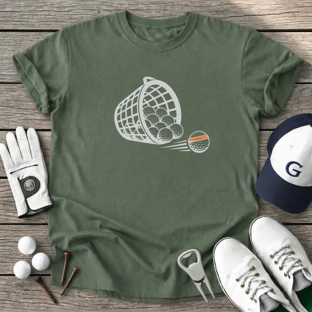 Range Ball Escape T-Shirt in Military Green