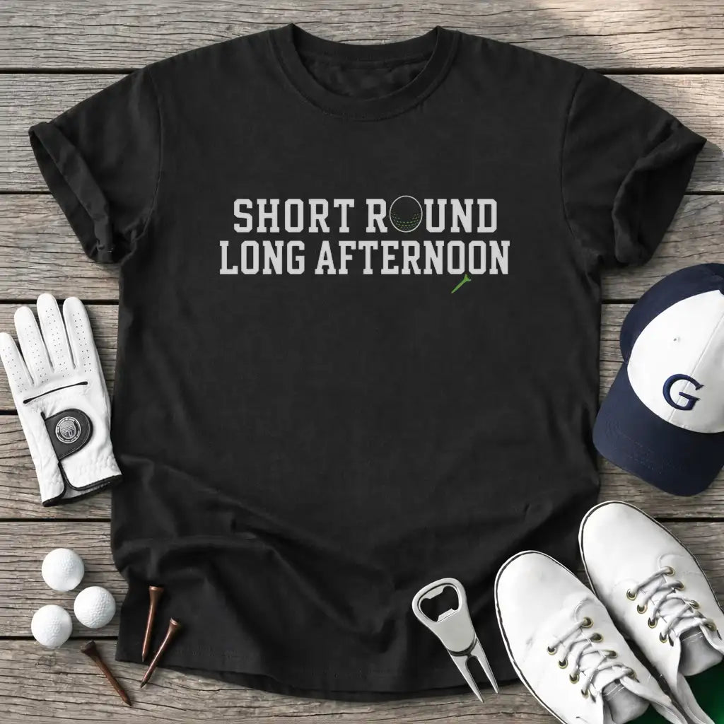 Short Round Long T-Shirt in Black