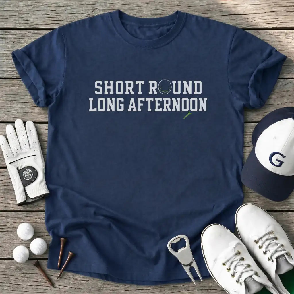 Short Round Long T-Shirt in Navy