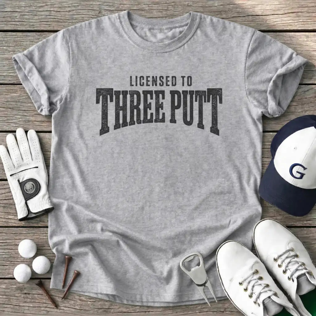 Text Licensed Three T-Shirt in Sport Grey
