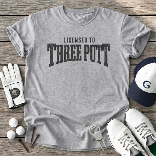 Text Licensed Three T-Shirt in Sport Grey