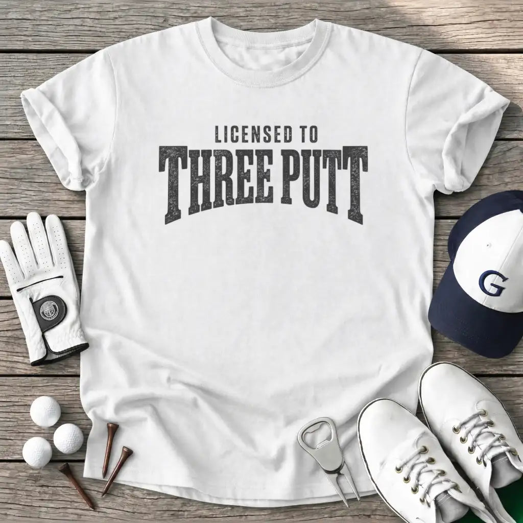 Text Licensed Three T-Shirt in White