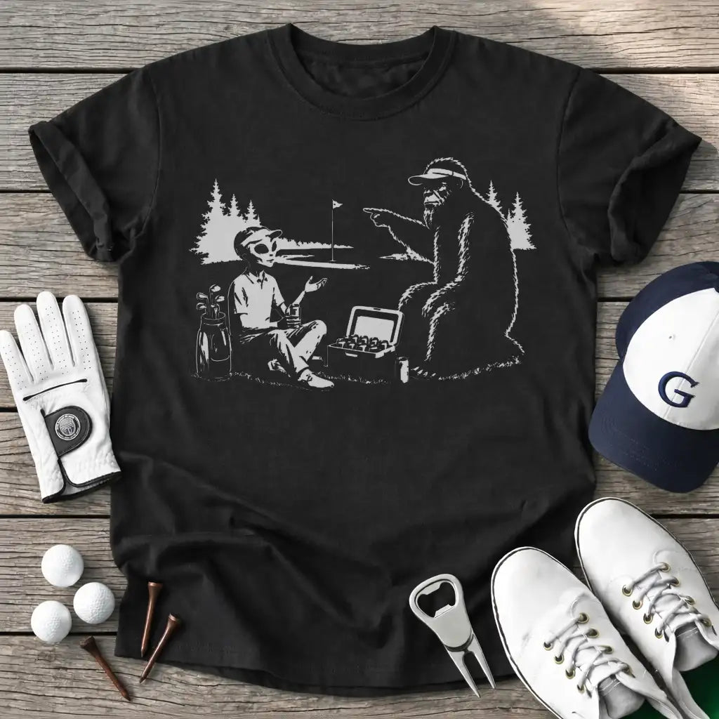 Black / S Alien Bigfoot After T-Shirt