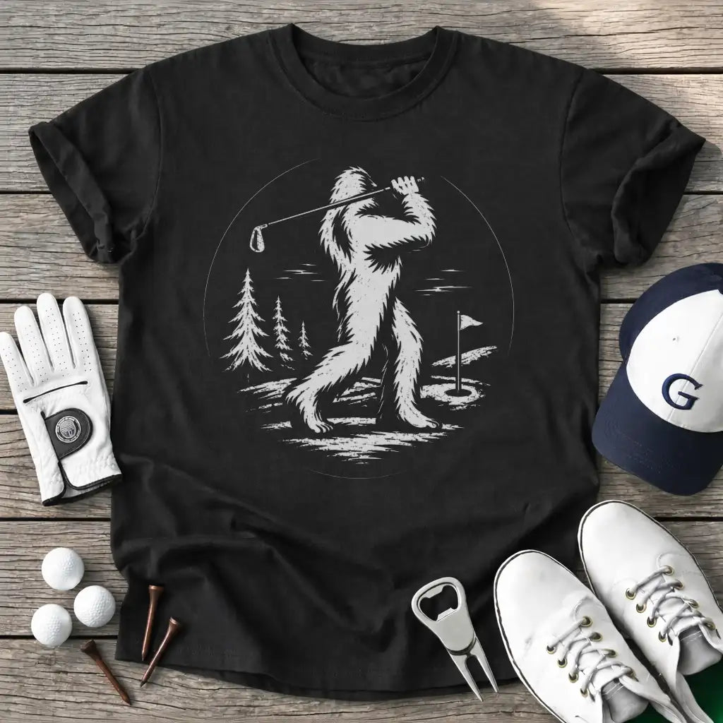 Black / S Bigfoot Golfing T-Shirt