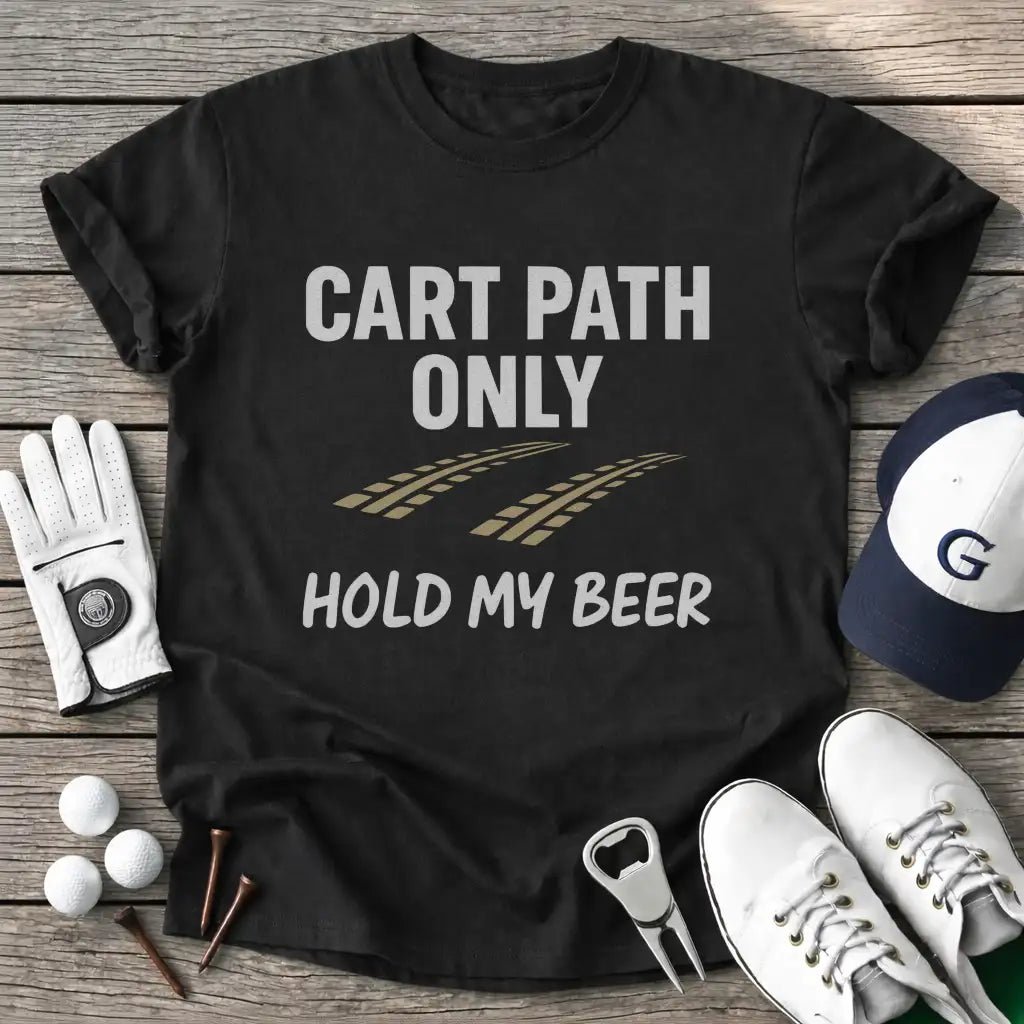 Black / S Cart Path Only Hold T-Shirt