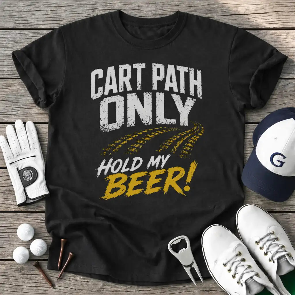 Black / S Cart Path Only Hold T-Shirt