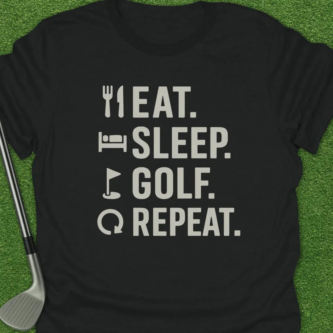 Black / S Eat Sleep Golf T-Shirt