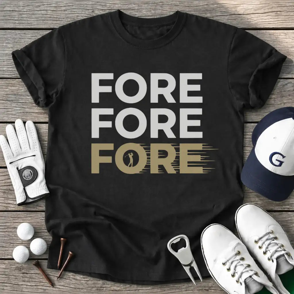 Fore Fore Fore T-Shirt in Black