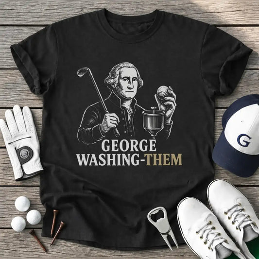 Black / S George Washingthem T-Shirt