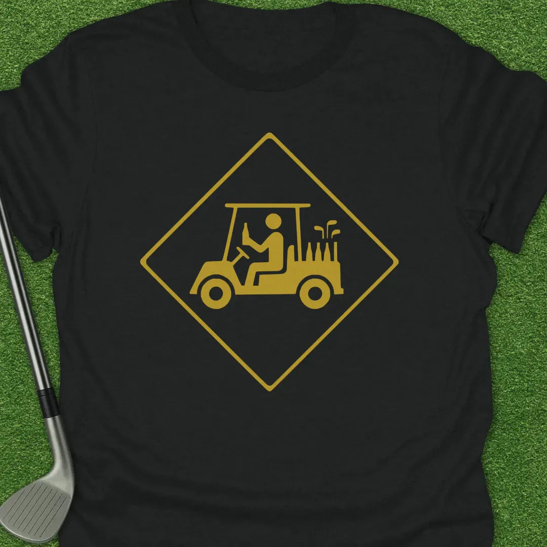 Black / S Golf Cart Crossing T-Shirt