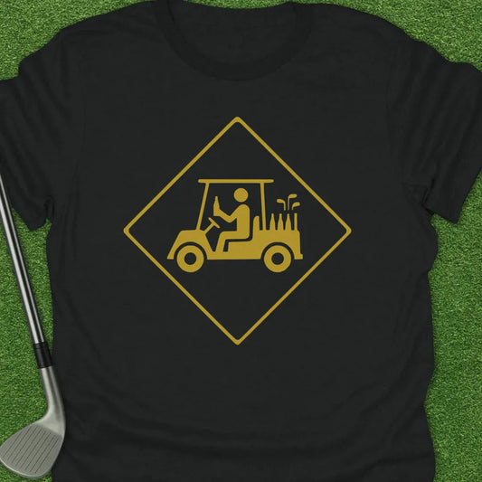 Black / S Golf Cart Crossing T-Shirt