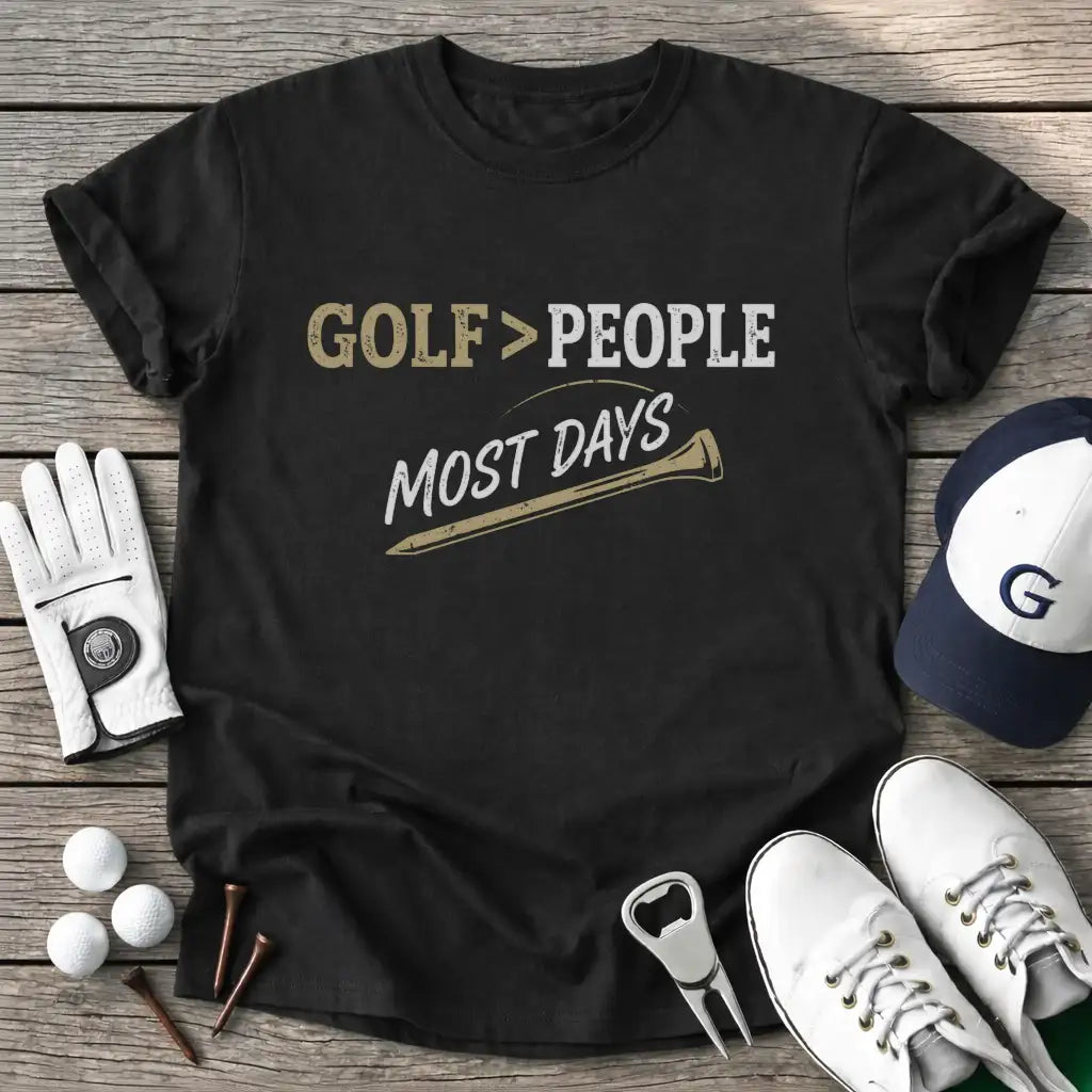 Black / S Golf People Most T-Shirt