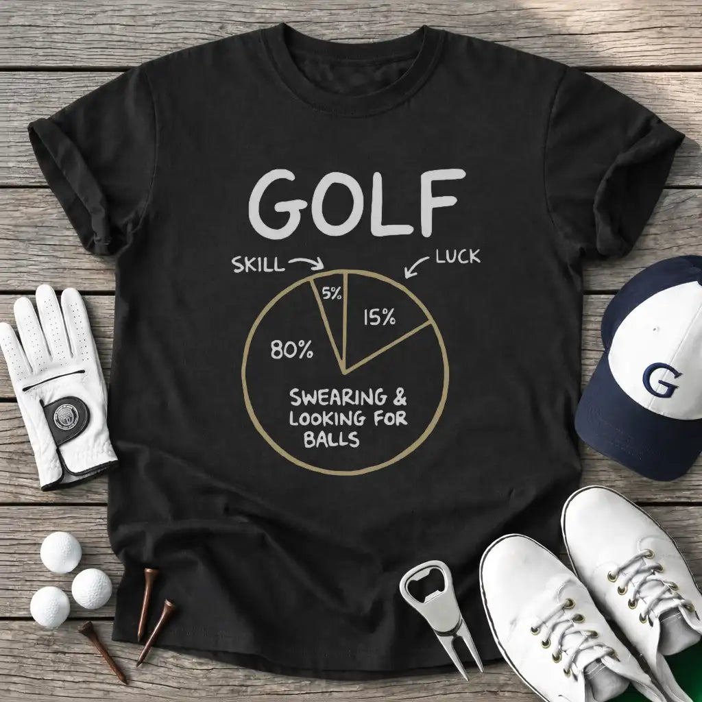 Black / S Golf Skill Luck T-Shirt