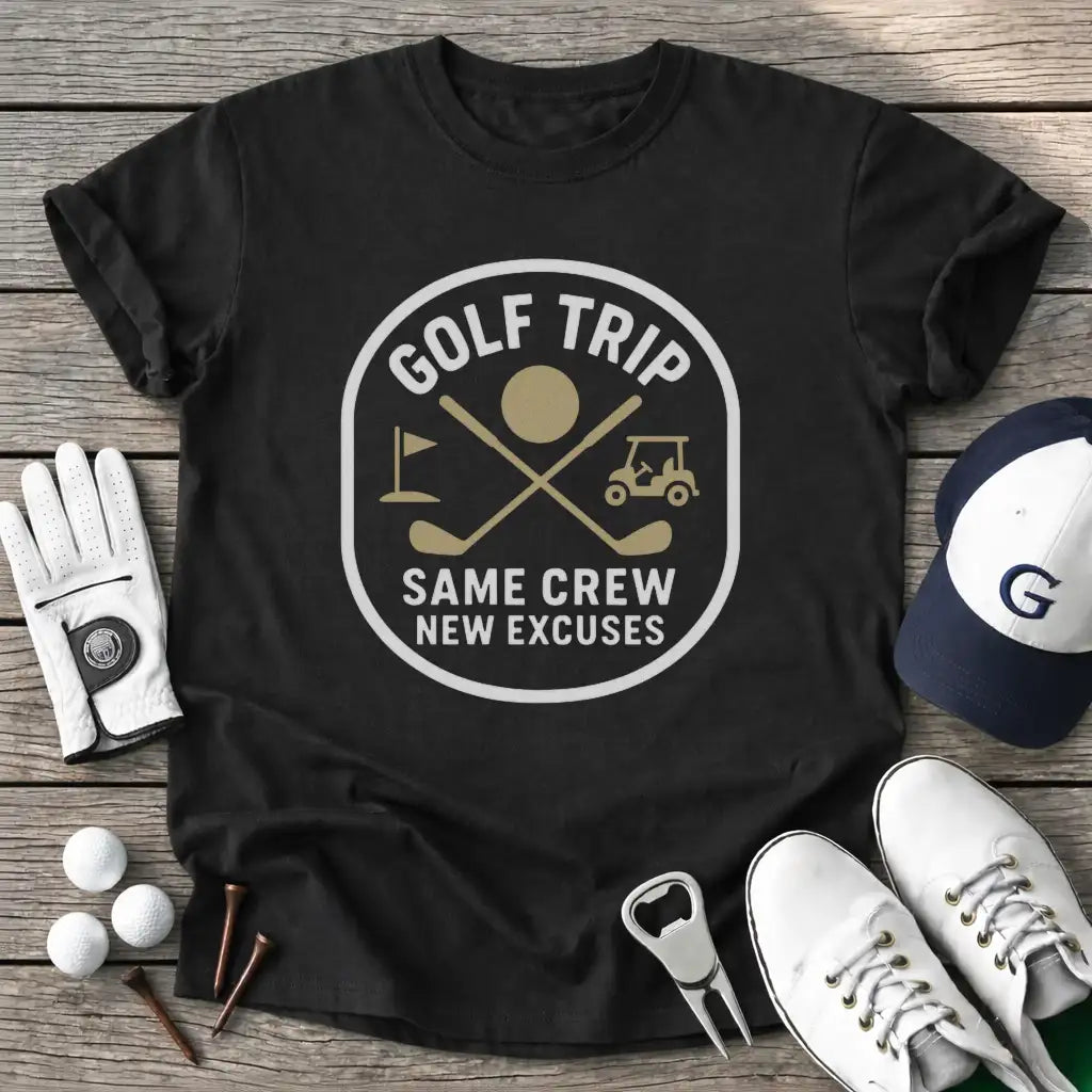 Black / S Golf Trip Same Crew T-Shirt