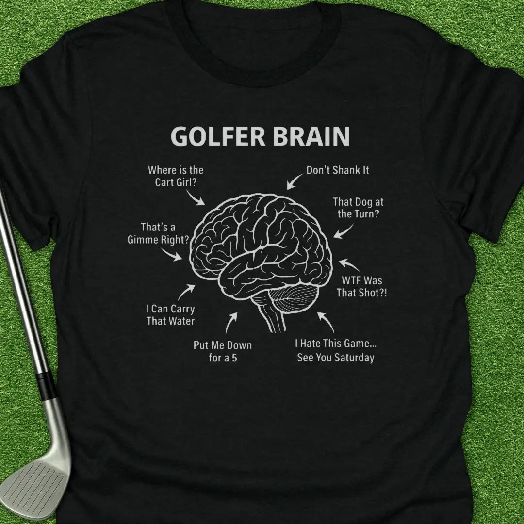 Black / S Golfer Brain Where T-Shirt