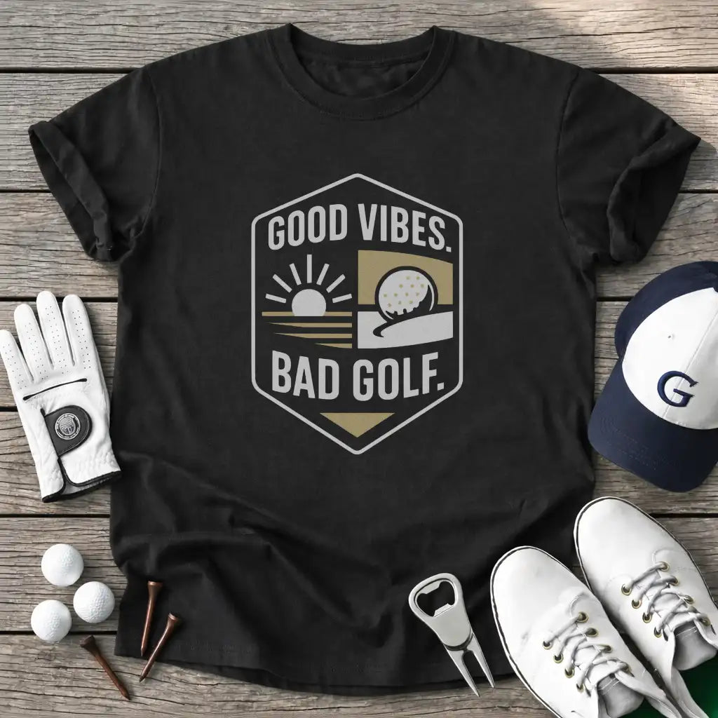 Black / S Good Vibes Bad Golf T-Shirt