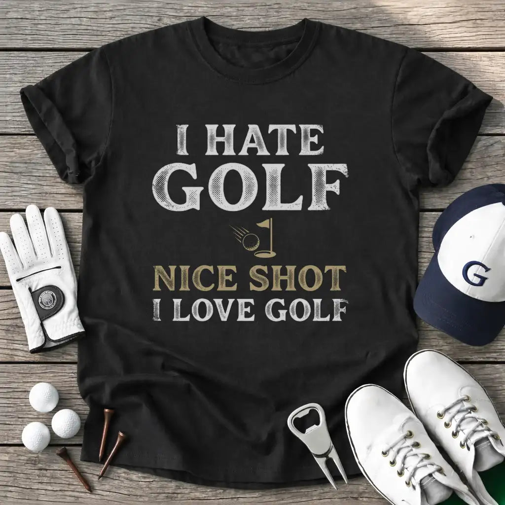 Black / S Hate Golf Nice Shot T-Shirt