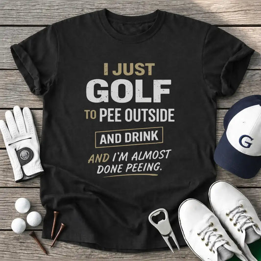 Black / S Just Golf Pee T-Shirt