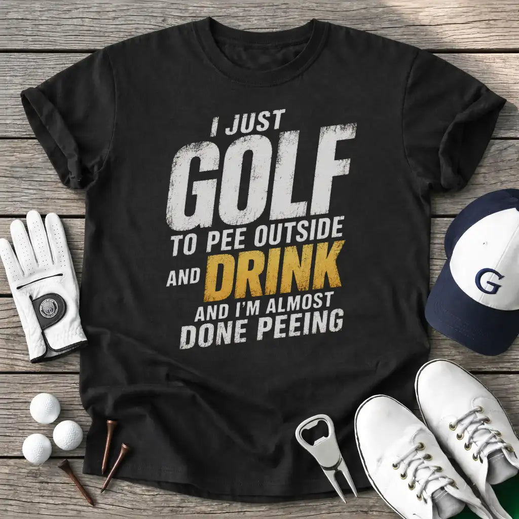 Black / S Just Golf Pee T-Shirt