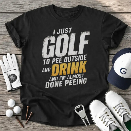 Black / S Just Golf Pee T-Shirt