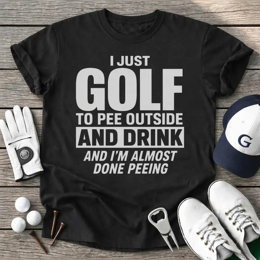 Just Golf Pee T-Shirt in Black